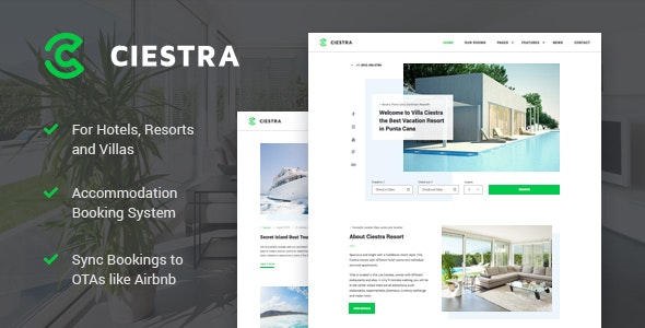 Resort Hotel WordPress Theme - Ciestra 1