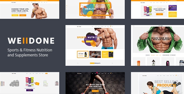Welldone - Sports & Fitness Nutrition and Supplements Store WordPress Theme 1